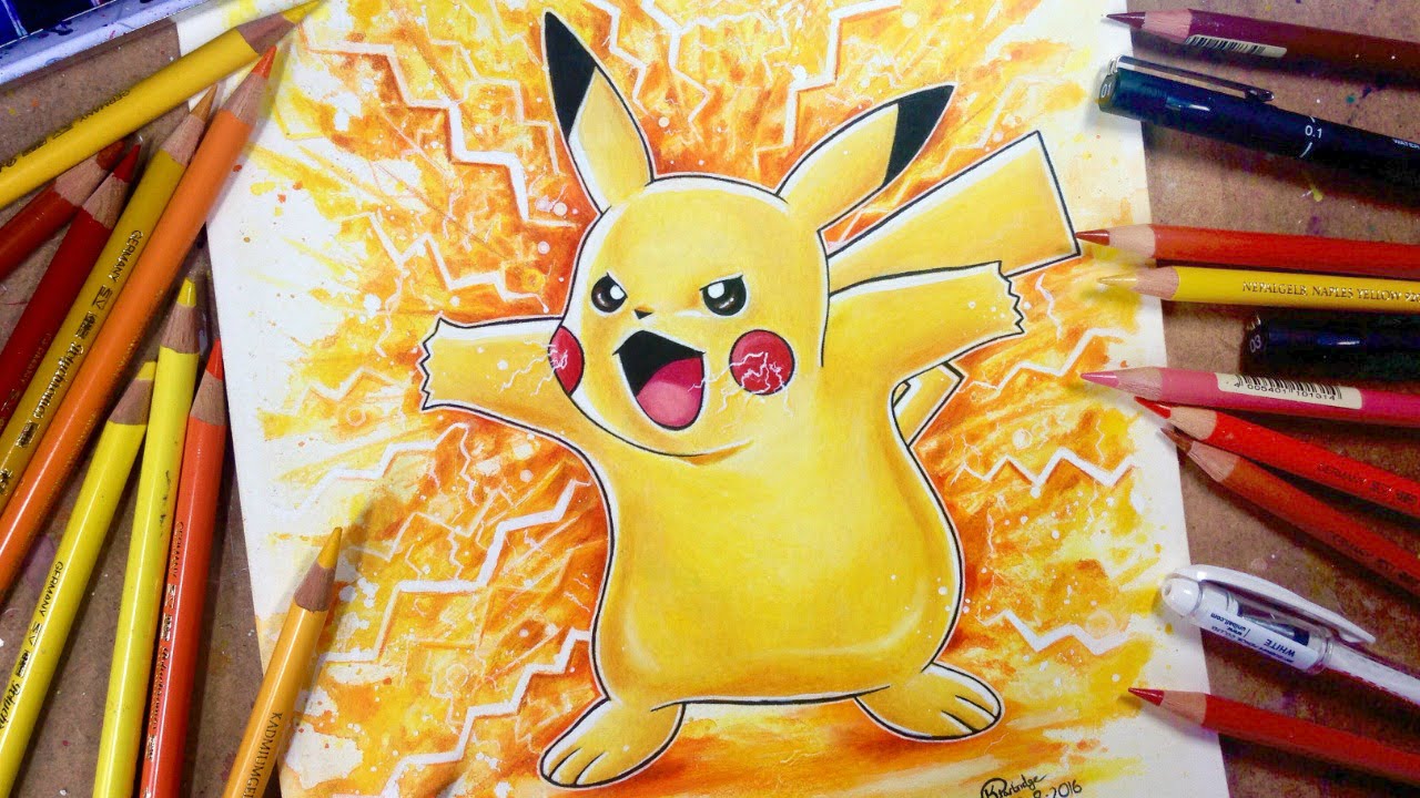 Pokemon Speed Drawing: Drawing Pikachu