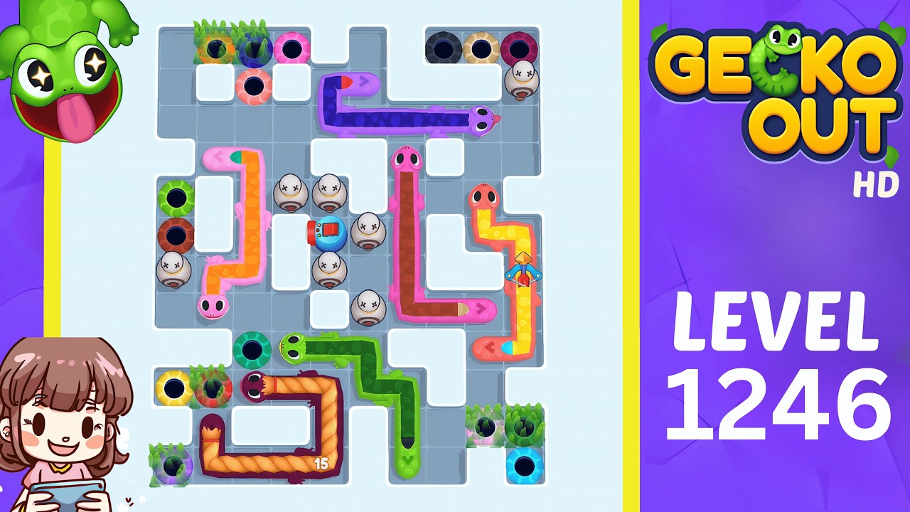 Прохождение уровня 1246 игры Gecko Out.