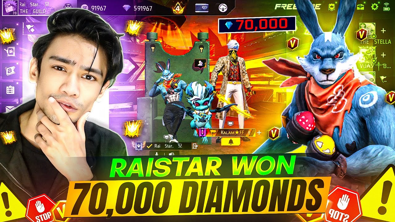 'PRANK' Raistar Won 70,000 Diamonds 1 vs 6 || THE STAR #raistar #freefire #prank