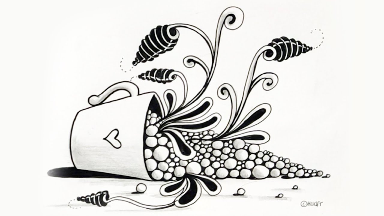 zentangle organic tangles || zentangle doodle art || zen doodle ||