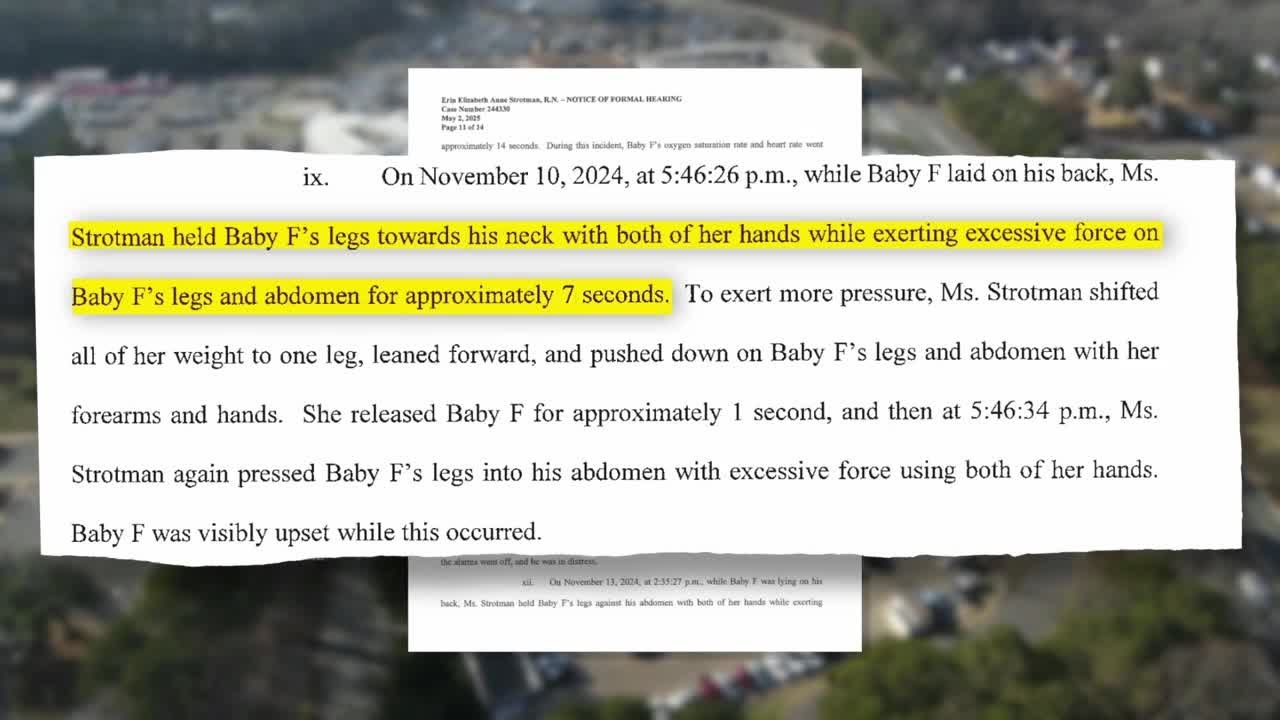 Report: NICU nurse exerted 'excessive force' for 7 seconds, fell on floor while holding baby