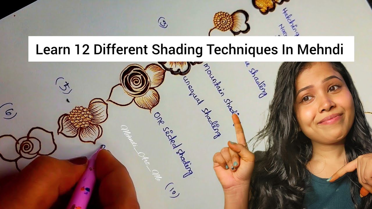 How To : 12 Different Shading Techniques | Learn To Shading Techniques In Mehndi | Mehndi Art Me