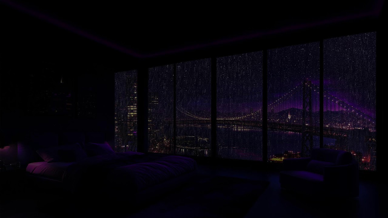 Cozy Warm Window Rain in NYC 🌧️ City Night Sounds for Deep Sleep,Meditation🌧️White Noise