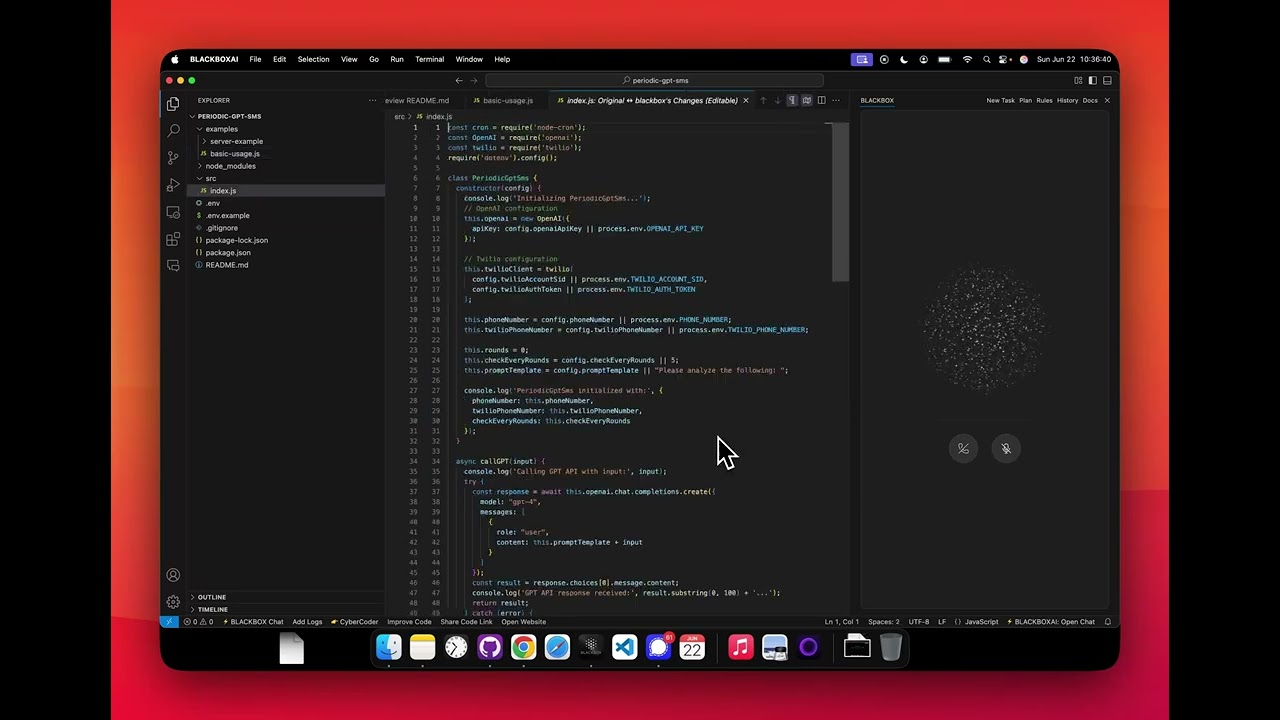 BLACKBOXAI - Live Call with the BLACKBOXAI Coding Agent
