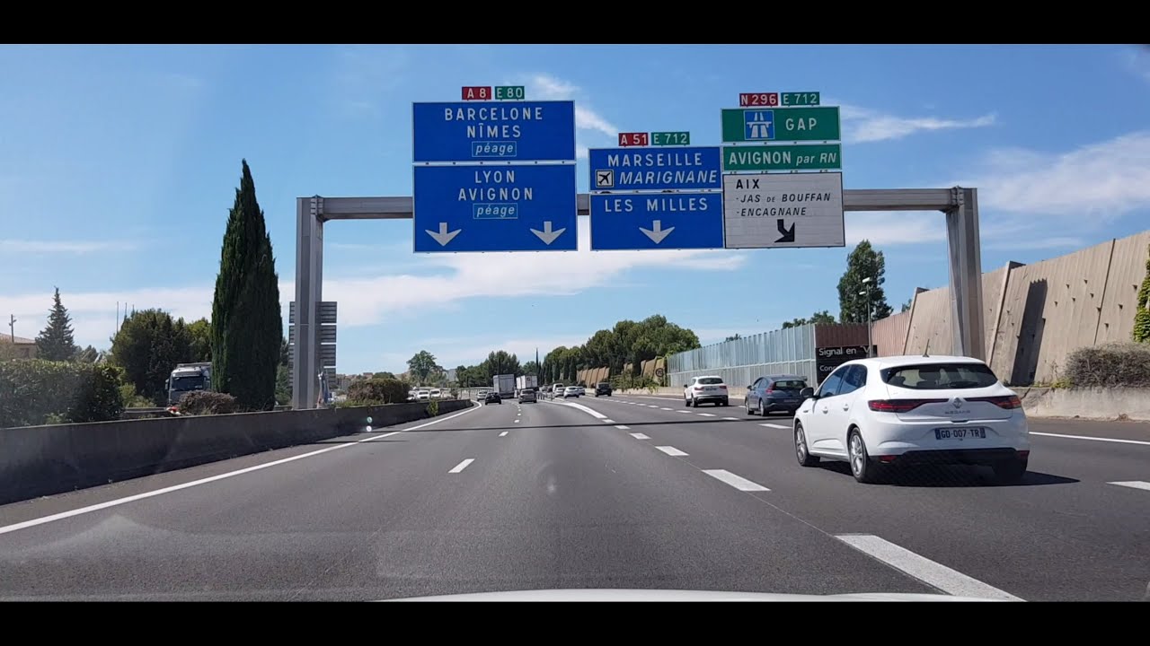 France - Bouches-du-Rhone - Provence. A-52, Aire de Baume de Marron, A-8 La Provençale, Ventabren.
