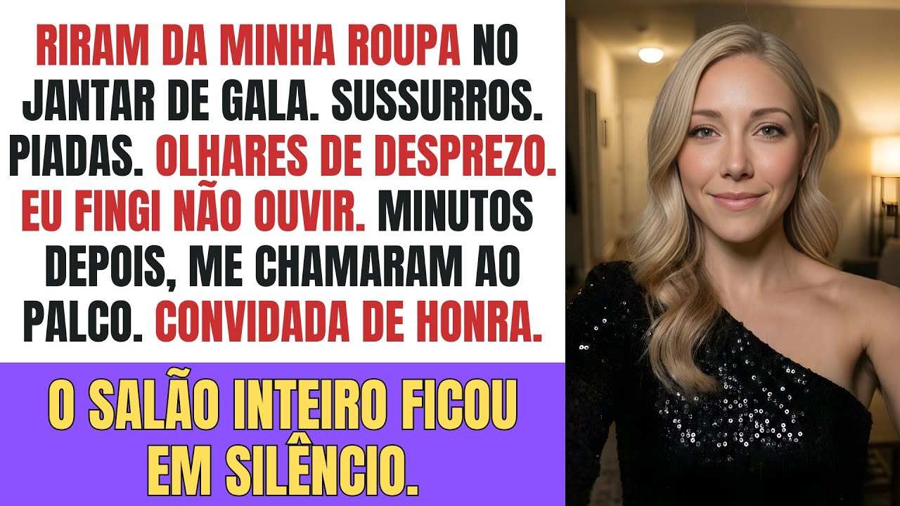 Riram da minha roupa no jantar de gala até eu subir ao palco como a convidada de honra.