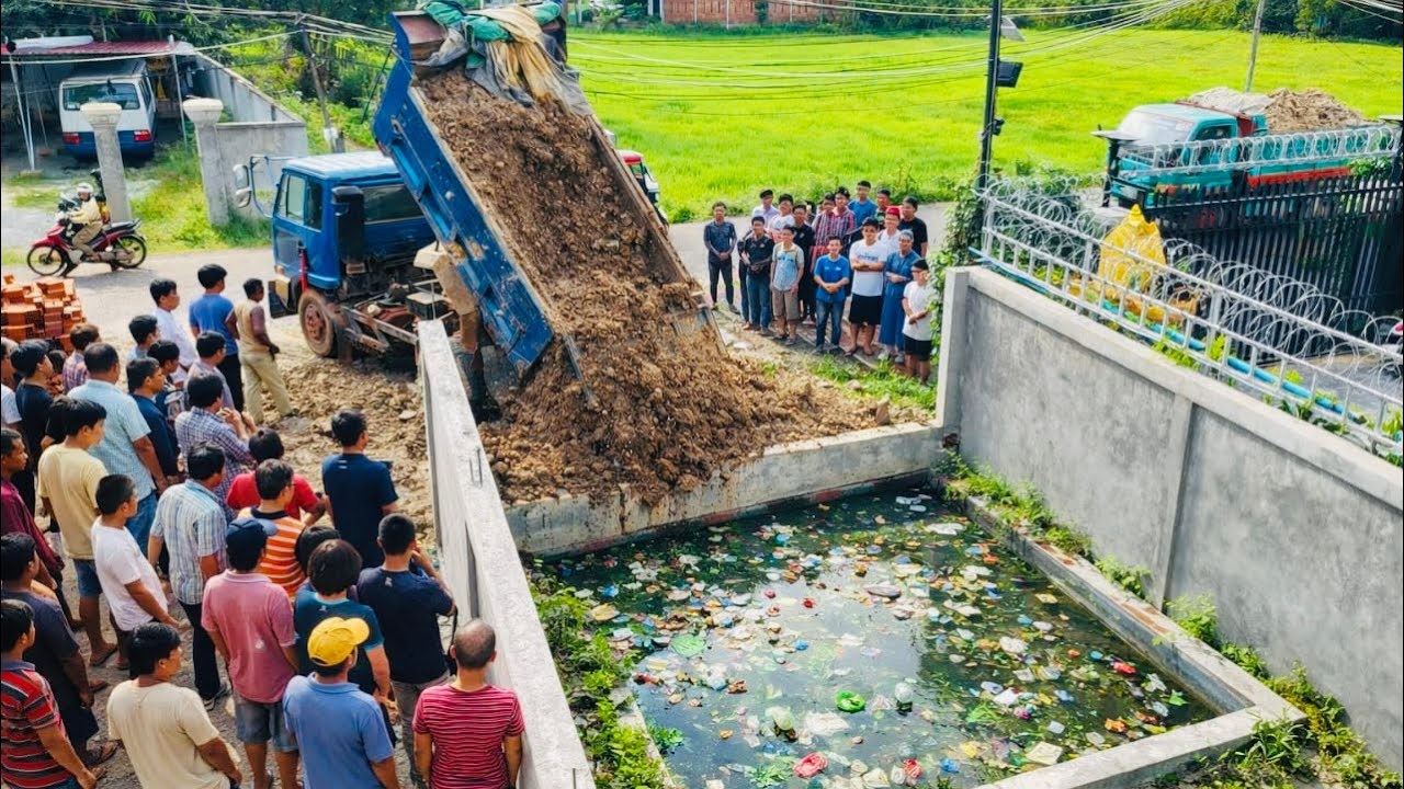 +First Start New Perfect Project !! Complete100% Landfill Processby Bulldozer Komat'su &Dump Trucks