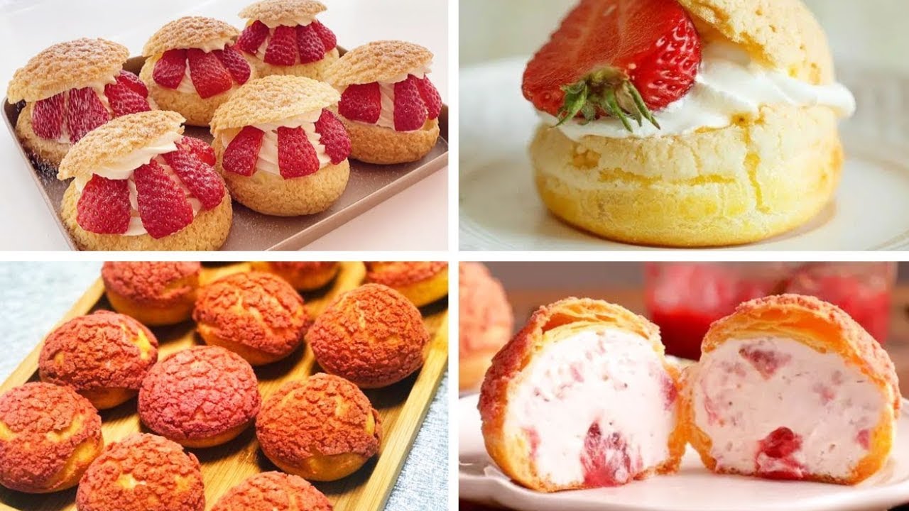 Satisfying Relaxing Video|🍧🍨🎂🍰Strawberry Puff Recipe|Asmr|Tiktok