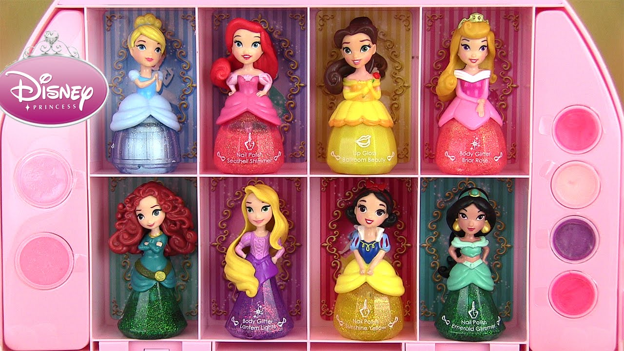 Disney Princess Makeup Set Coffret Maquillage Little Kingdom Nail Polish Vernis Brillant à lèvres