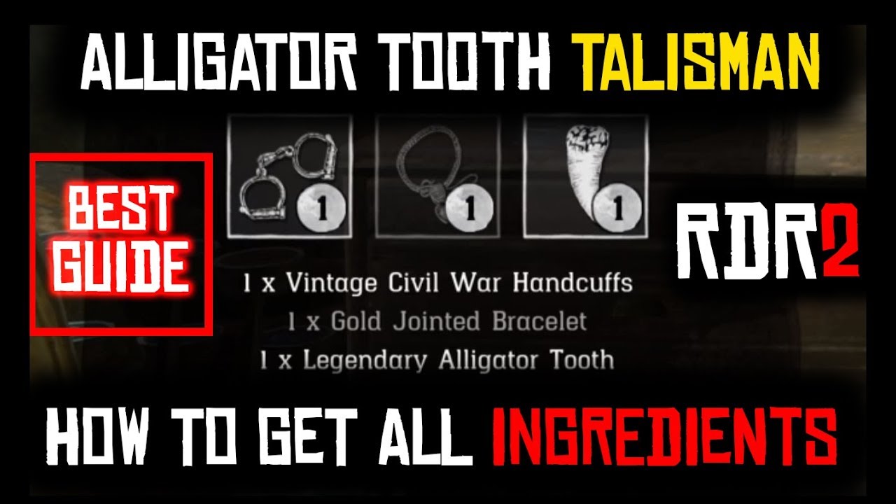 HOW TO GET ALL INGREDIENTS FOR THE  ALLIGATOR TOOTH TALISMAN IN RED DEAD REDEMPTION 2