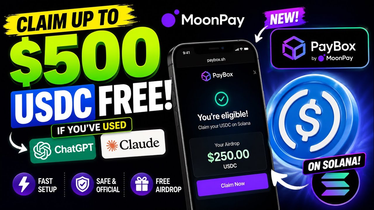 Как получить аирдроп на $500 в USDC с помощью ChatGPT/Claude &mdash; гайд по MoonPay PayBox