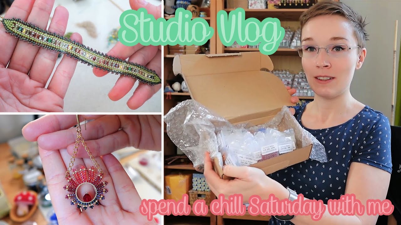 Studio Vlog #2 | new earring designs, Miyuki Delica bead haul, watch me bead jewelry