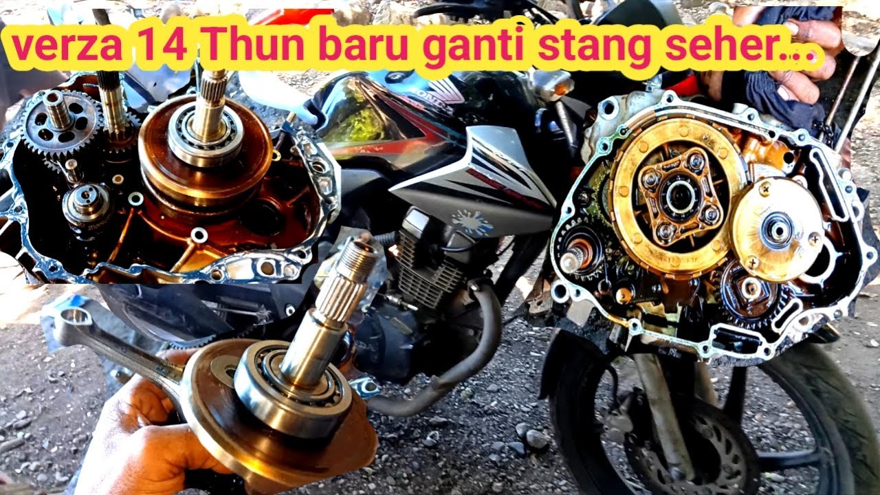 Honda Verza suda 14 tahun baru ganti stangseher/Turun mesin