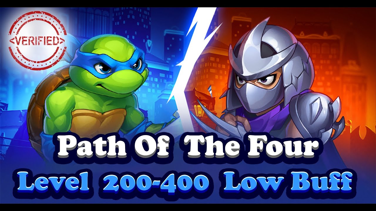 Path Of The Four Level 200-400 All Boss Fights with Buffs | Hero Wars Ninja Turtles Event (Complete)