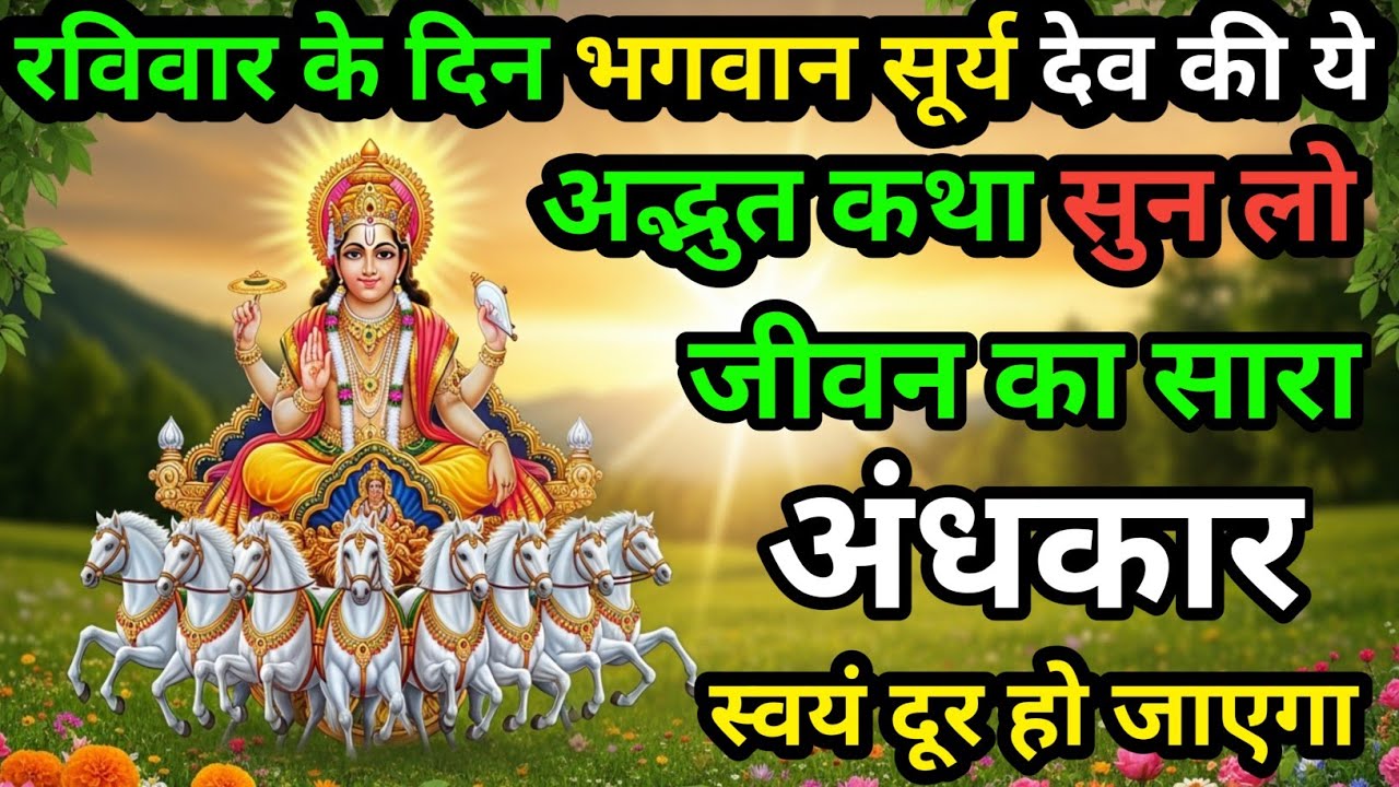 भगवान सूर्य देव की यह पावन कथा एक बार सुन लो दुख दरिद्रता  पास नहीं आएगी ravivar vrat katha