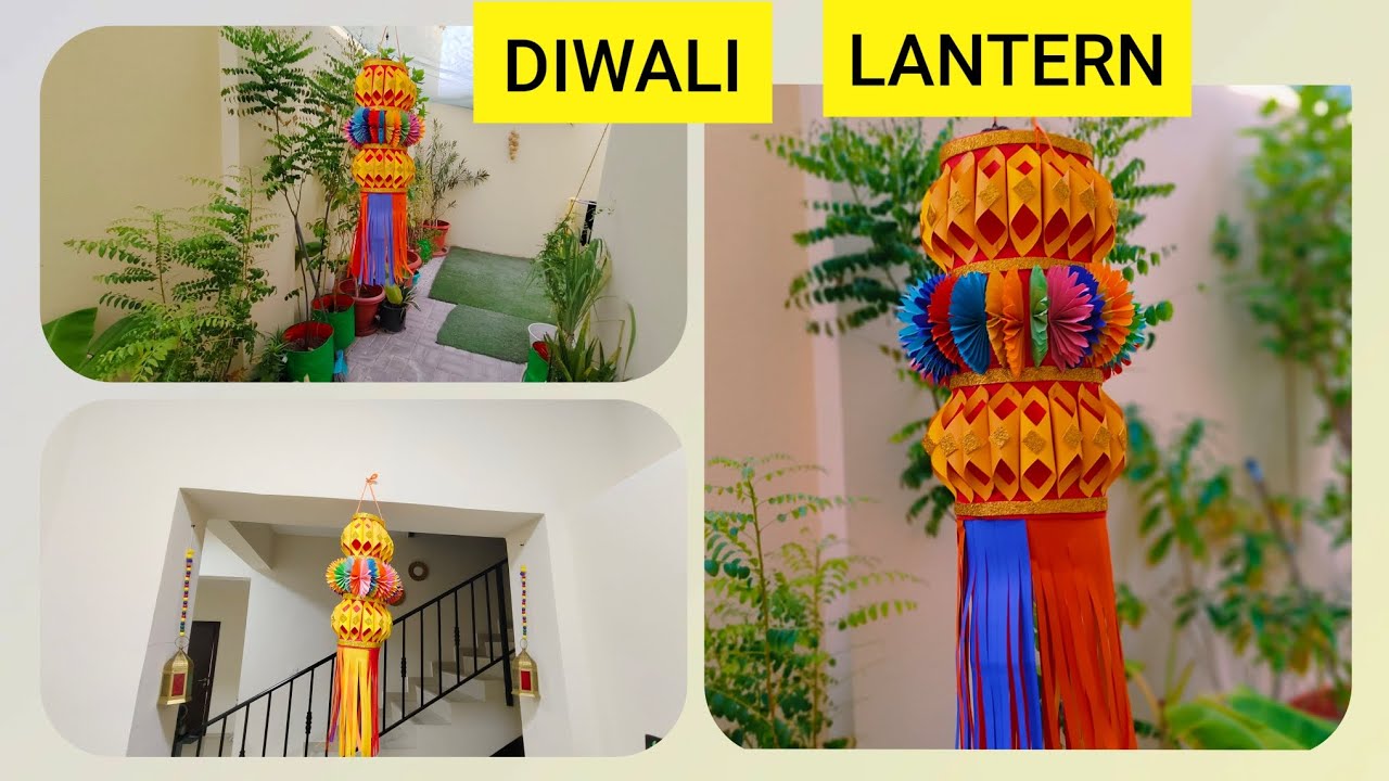 #DIY Paper lantern At Home/ Aakash kandil/Hanging Lantern/ #@Sujata's Art/Diwali Lantern 