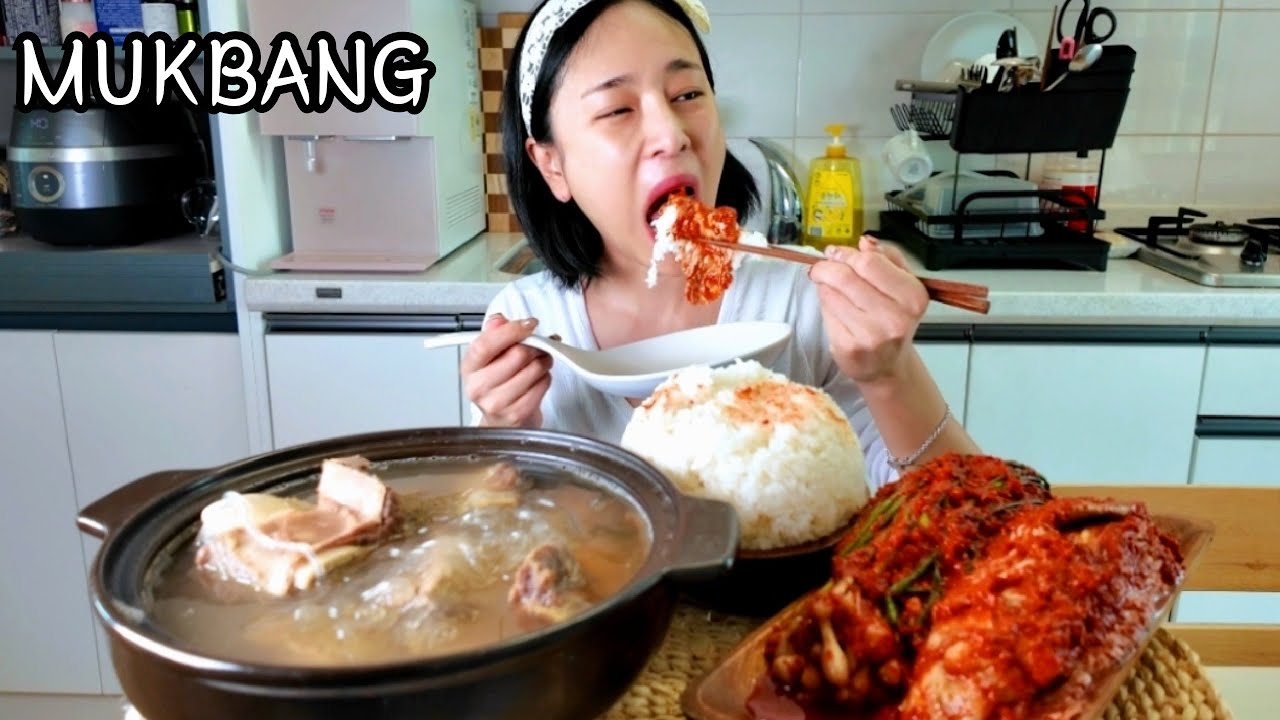 🍖 선화동 왕갈비탕 2인분에 🔥 매운 실비김치 실비파김치 먹방 Korean Food Spicy Kimchi&Beef Short Ribs Soup Mukbang Eating show