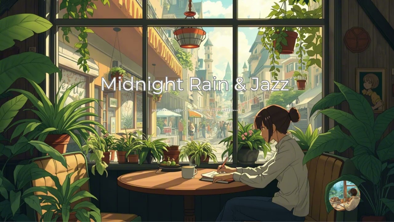 Midnight Rain & Jazz 🌧️ Relaxing Lo-fi for Study & Sleep [1 Hour]