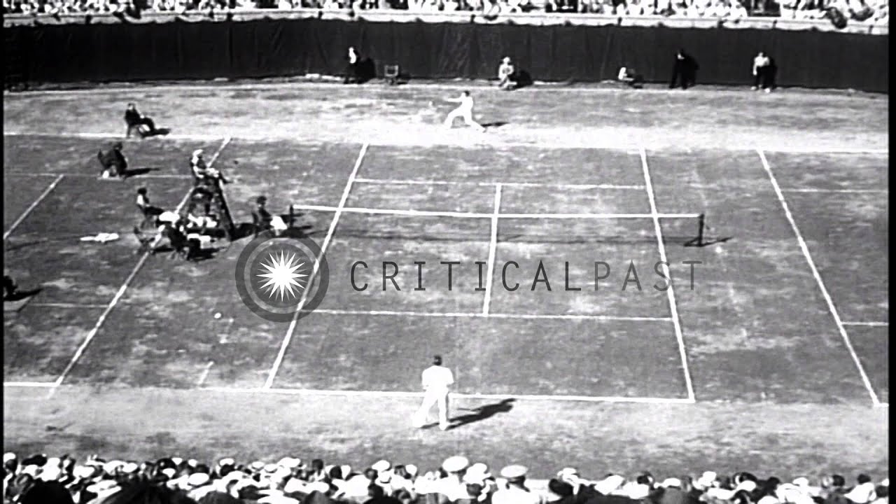 Ellsworth Vines defeats George Lott in National Title tennis match at Forest Hill...HD Stock Footage