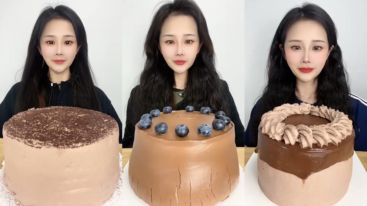 Eating Most Delicious Chocolate Creamy Cake 🍰 ( soft chewy sounds ) 크림 케이크 먹방 MUKBANG Satisfying