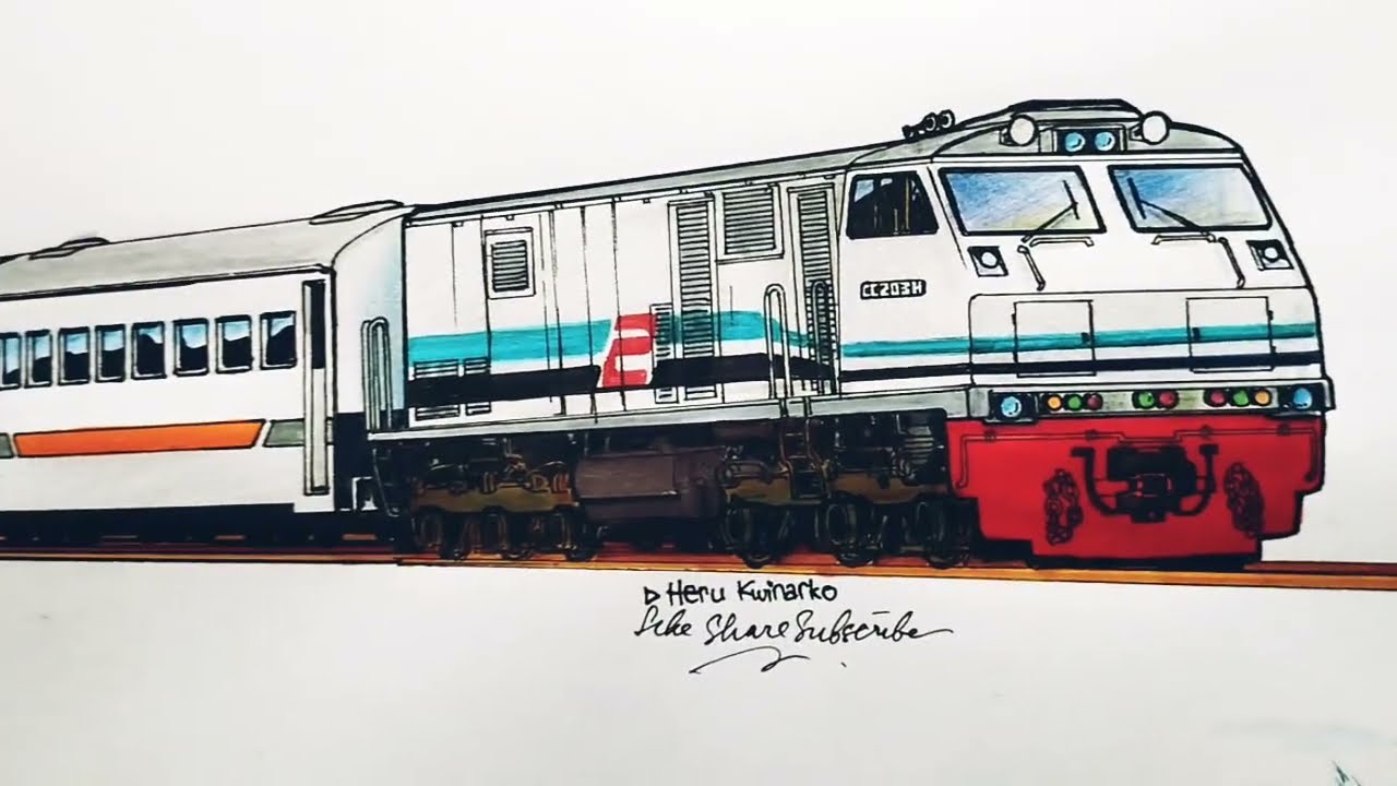 Cara Menggambar Kereta Api, Kereta Api Indonesia #keretaapiindonesia