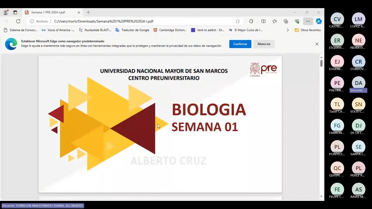 Biología - Semana 01 - Pre San Marcos Ciclo 2024-I (Nuevo Ciclo)