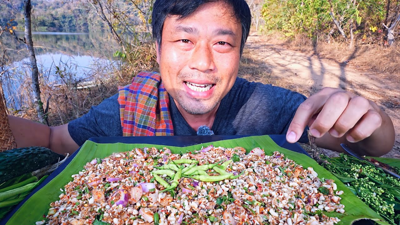 Authentic Ant Eggs Salad with Neem Leaves & Fresh Chili Eating Show