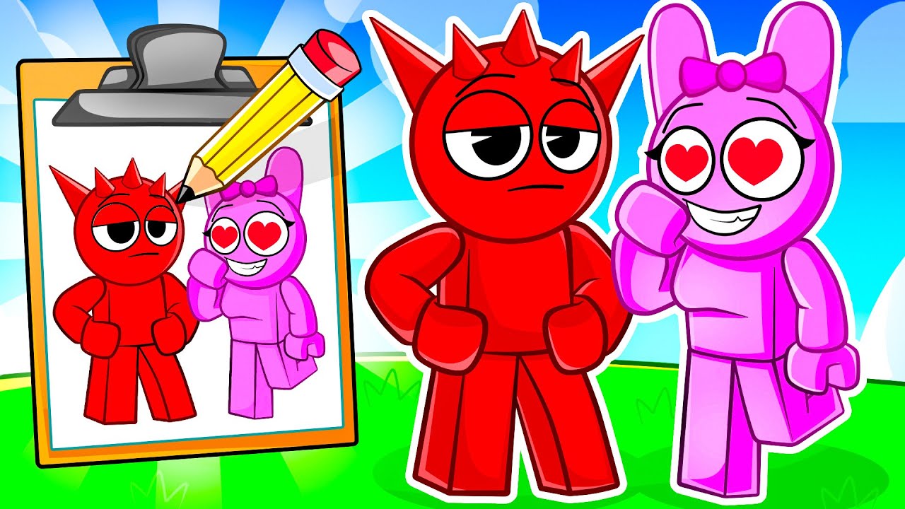Raddy e Pinki se DESENHARAM no Roblox!! (Sprunki)