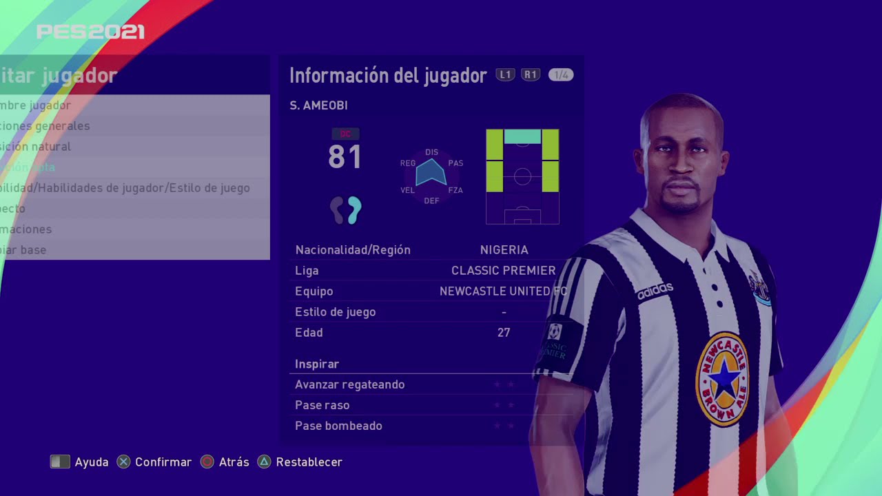 Foluwashola Shola Ameobi - PES Clasico (Face, Body& Stats)