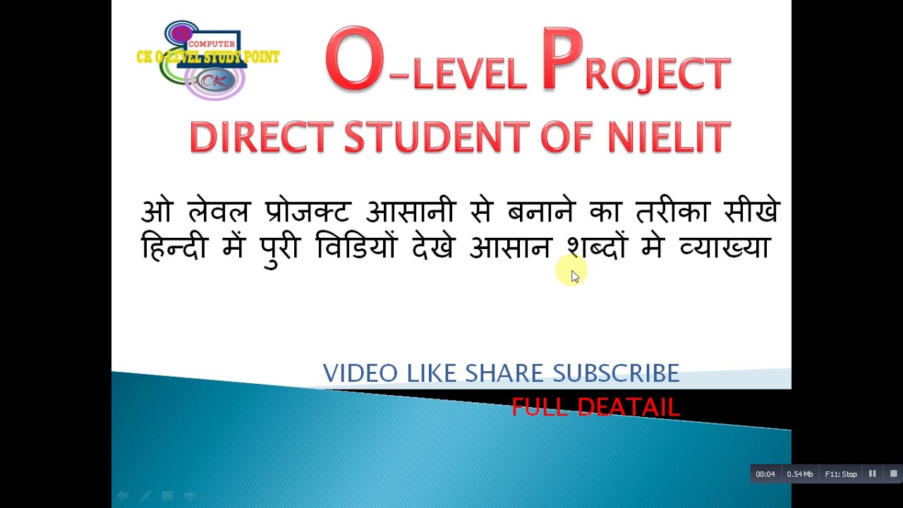 o-level project for direct student nielit