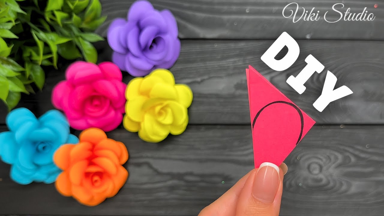 Как сделать 3D Розы из бумаги своими руками Поделки из бумаги
