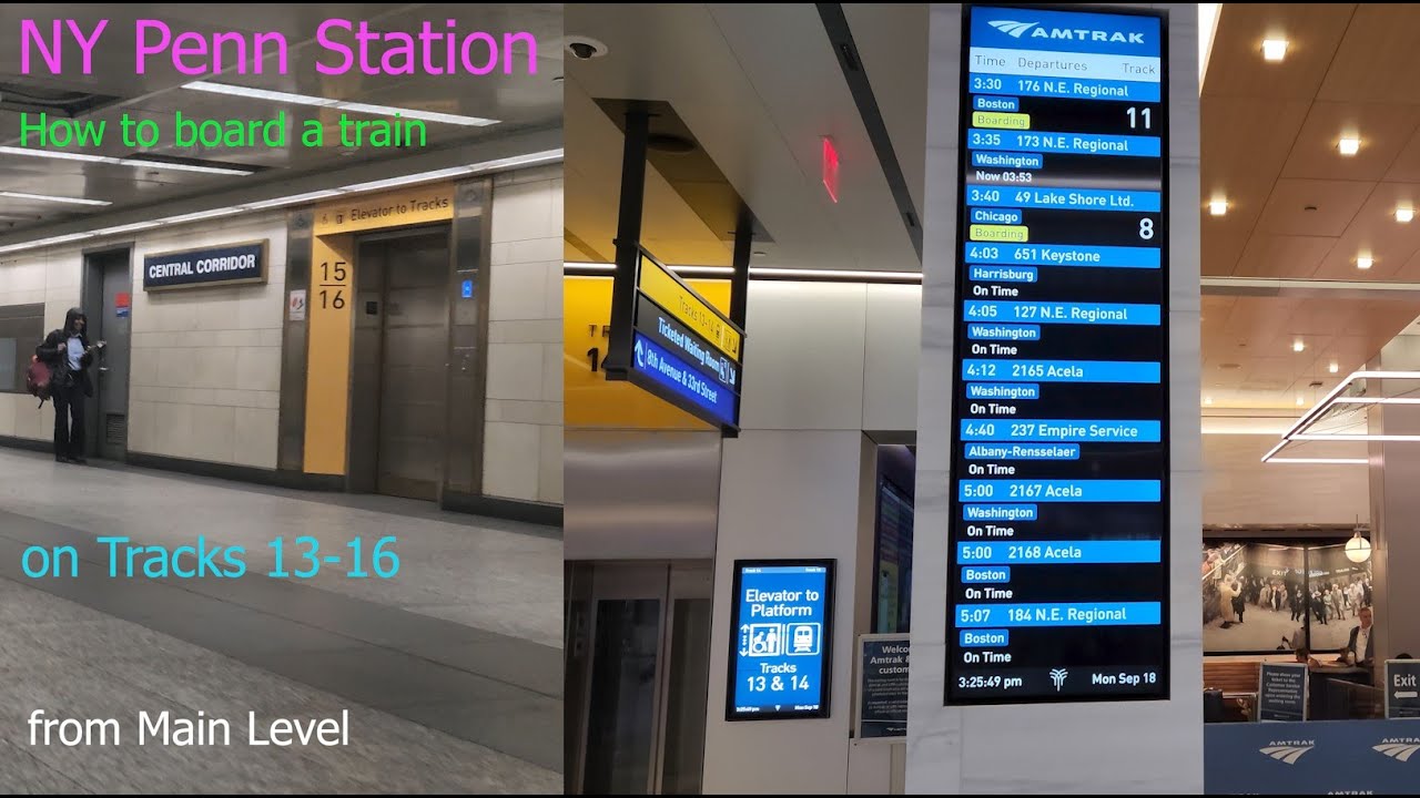 In a minute: How to board a train at NY Penn Station on Tracks 13-16 feat. Moynihan Train Hall