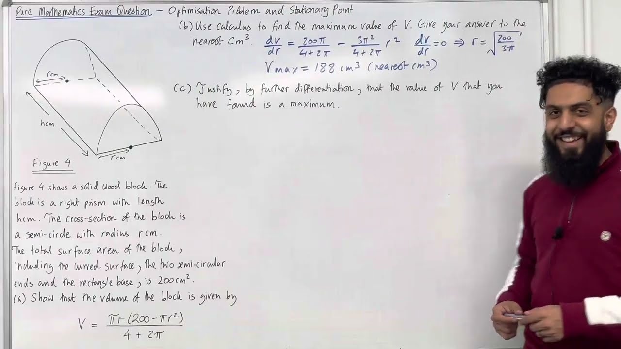 Pure Maths EQ - Optimisation, Stationary Point, Modelling with Differentiation