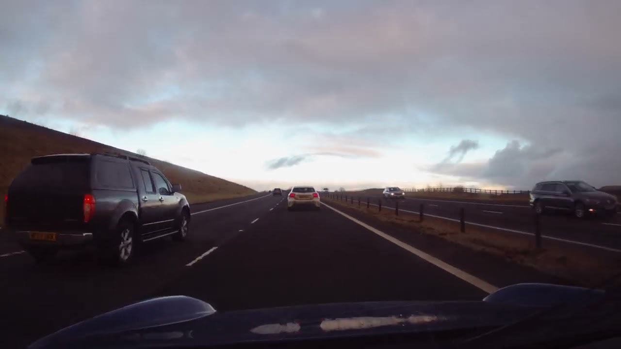 Driving in Scotland - A77 Kilmarnock to Glasgow with added rainbow...