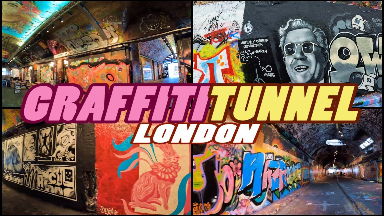 GRAFFITI TUNNEL Tour - Leake Street Arches - London [4k]