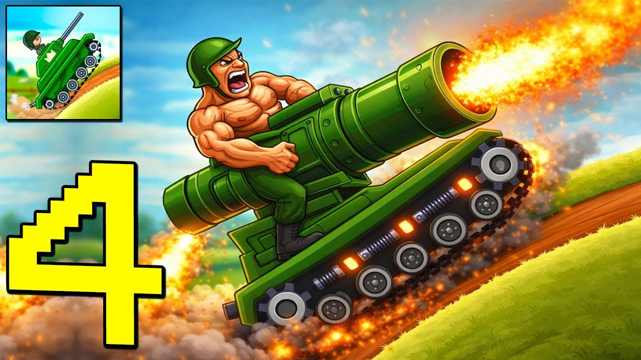 Hills of Steel - Gameplay Walkthrough Part 4 - Shooting, Update Tank, Solo vs Team, (Android,iOS)