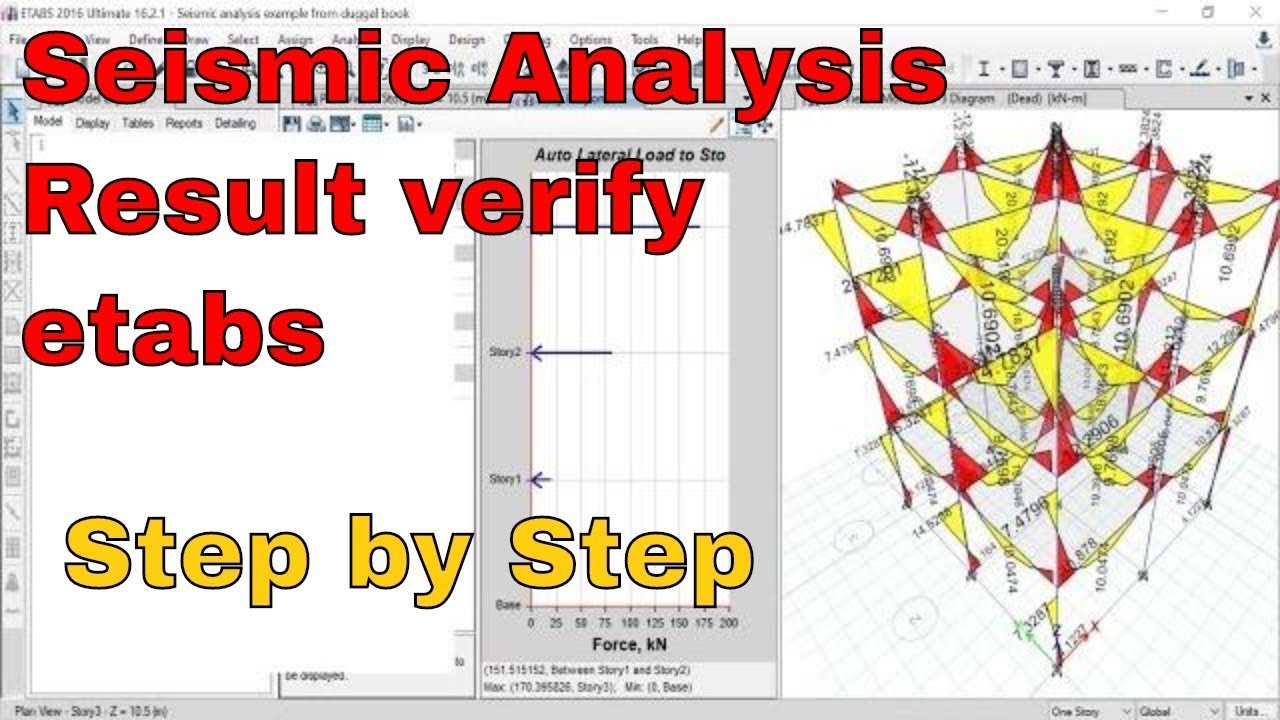 Seismic Analysis of three storey building in etabs and verify result