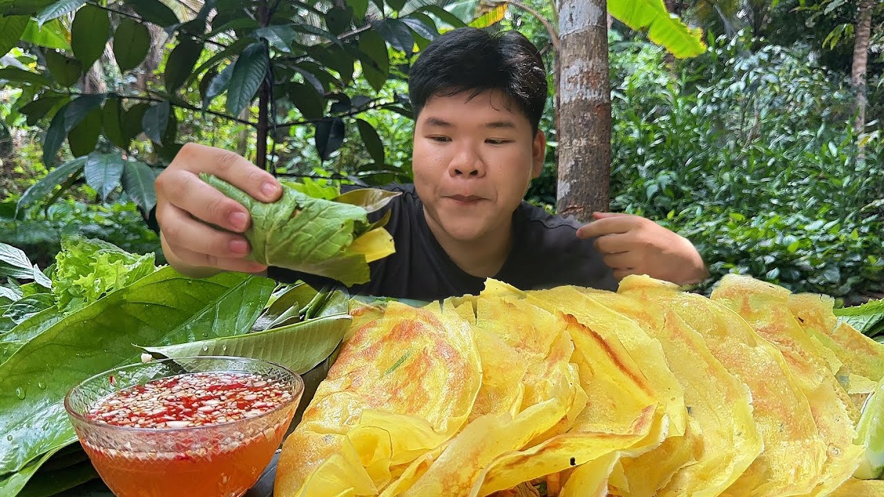 Tự Làm Bánh Xèo Miền Tây Cuốn Rau Sống Chấm Nước Mắm Siêu Hấp Dẫn | Dương Doubar