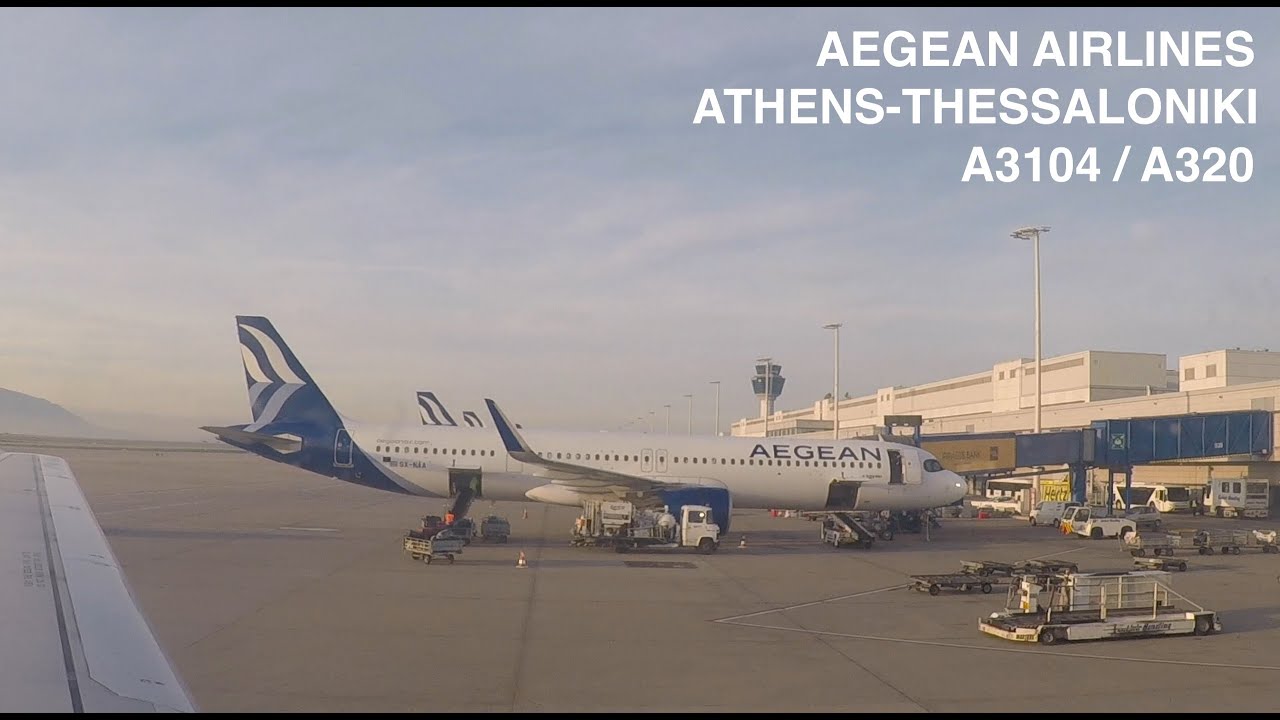 Aegean Airlines Flight Athens - Thessaloniki | ATH-SKG | Airbus A320 |  A3104 GoPro Video