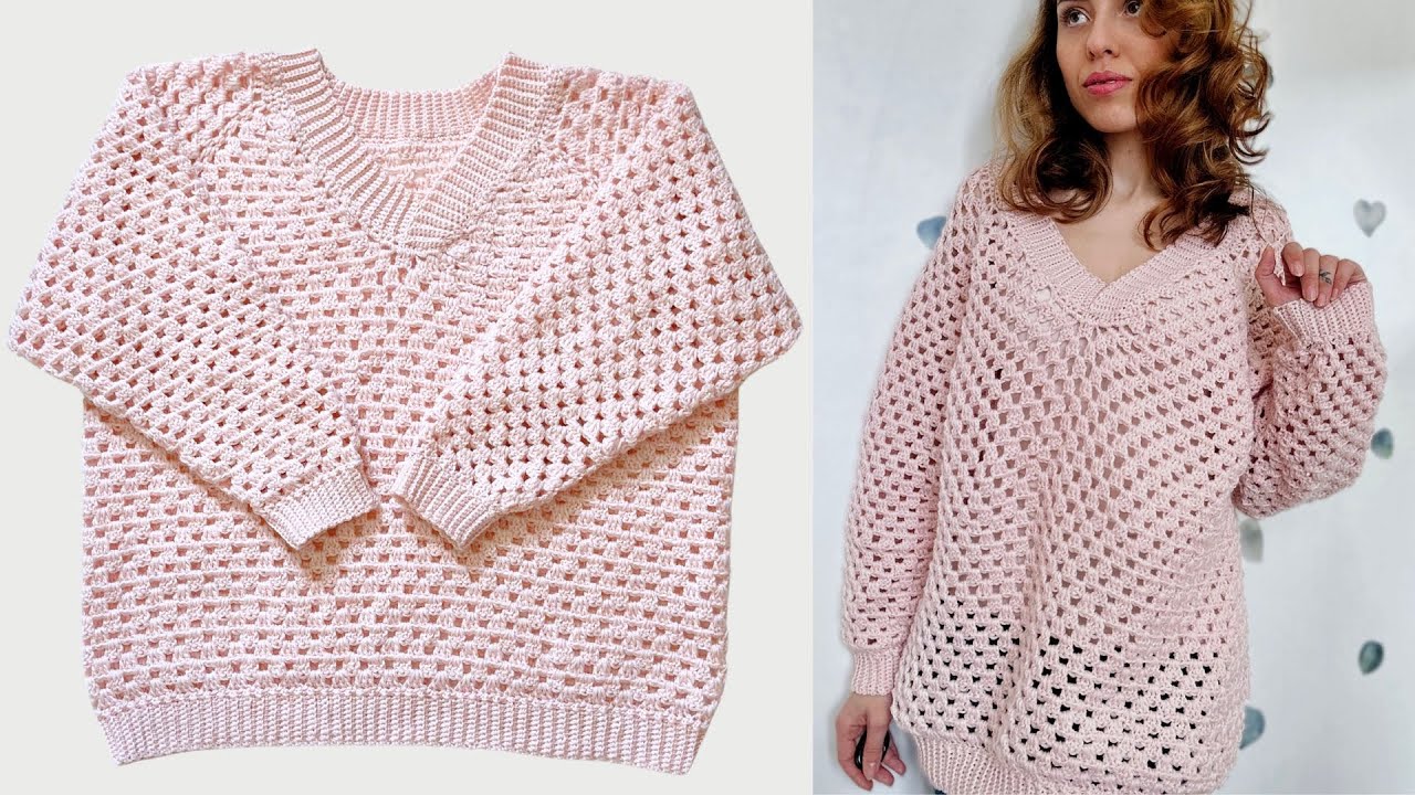 Comment faire un pull au crochet 🧶 Toutes tailles 💐 Printemps été 🌈 Tuto crochet facile gratuit ✨