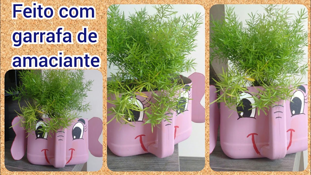 VASO ELEFANTE FEITO COM GARRAFÃO DE 5 LITROS