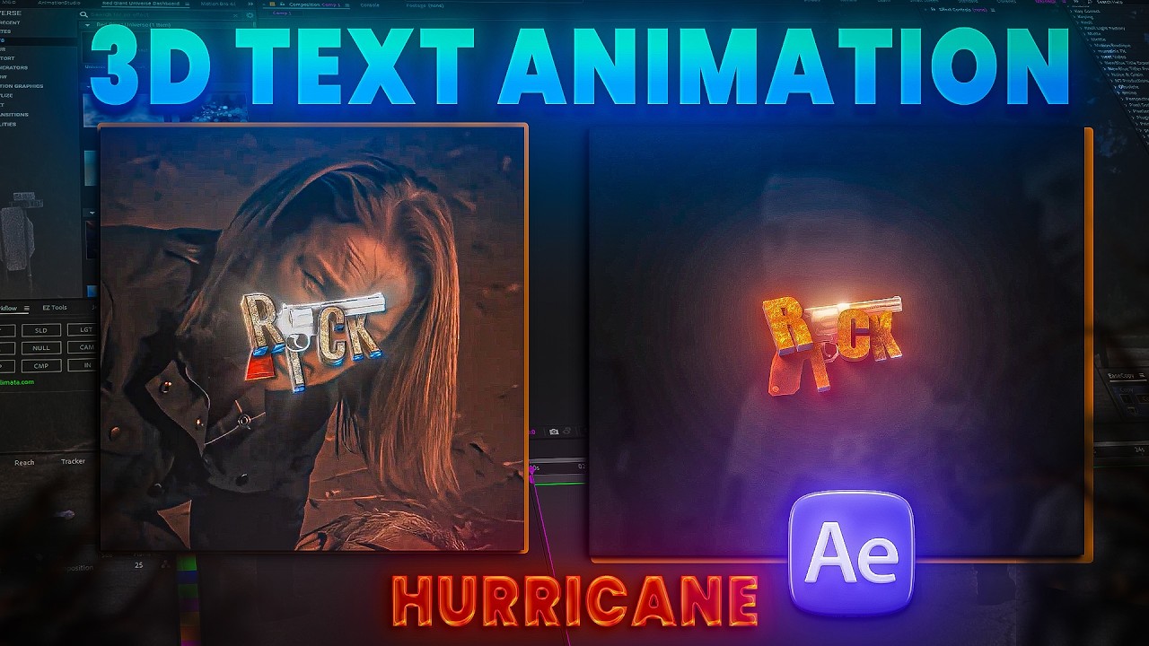 @hurricaneeditzxd  3D GUN TEXT ANIMATION  | After Effects