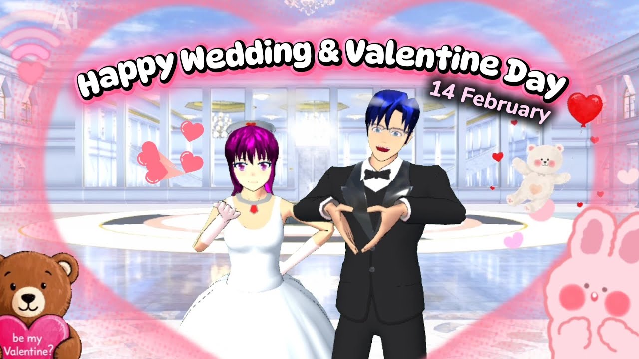 Happy Wedding & Valentine Day 💘💝💖💗💓💞💕 #sakuraschoolsimulator #sakura #shorts #valentinesday 