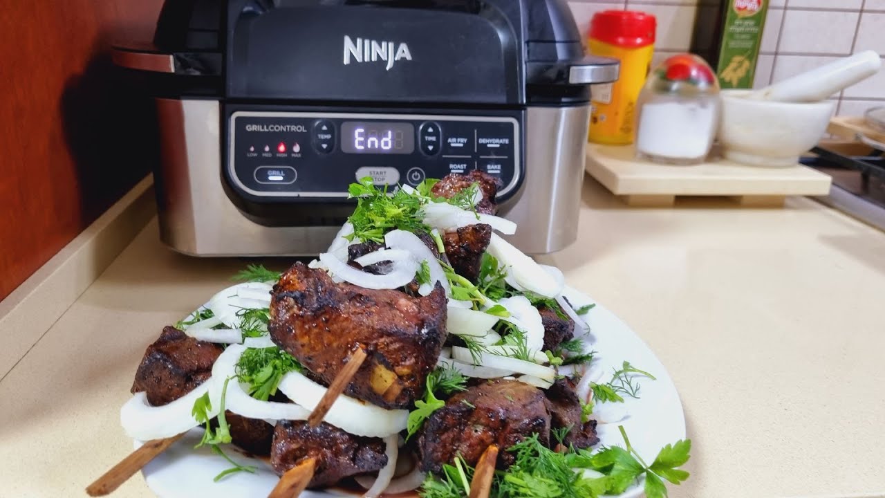 Grill Ninja!!!Шашлык из говяжьей  печени в Гриле Нидзя!!Не ожидал такого вкусного и сочного шашлыка!