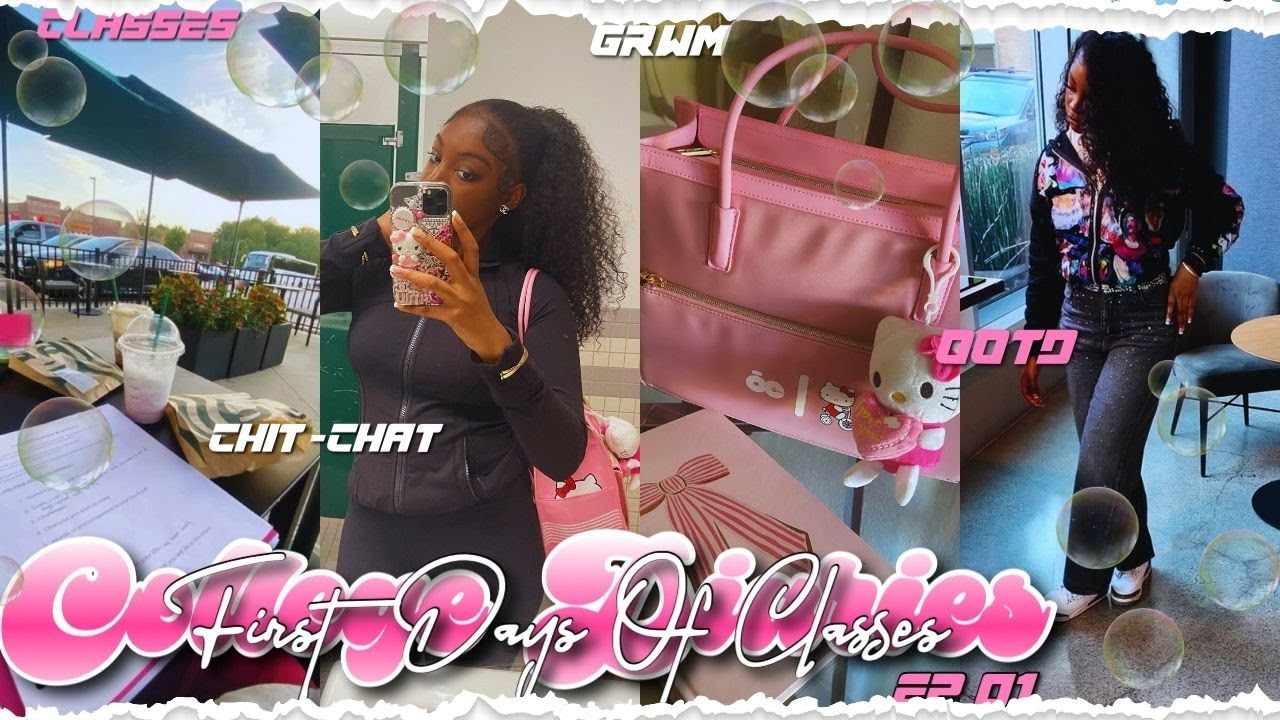 COLLEGE DIARIES: GRWM: First Day of Classes,2-Day Vlog, OOTD & More! *College Freshman Edition 𝜗𝜚*