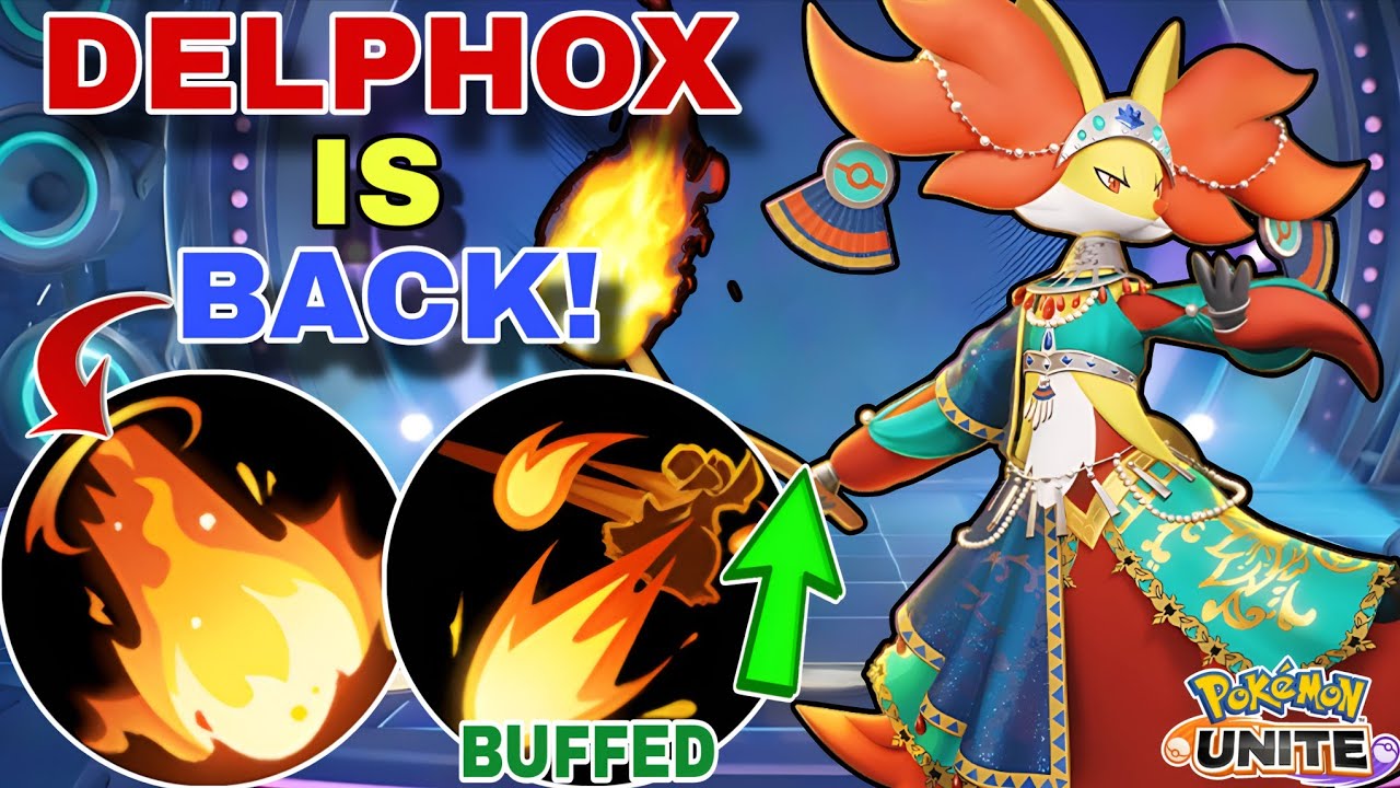 DELPHOX Returns! Mystical Fire + Flame Charge Feels Amazing After Buffs! | Pokemon Unite