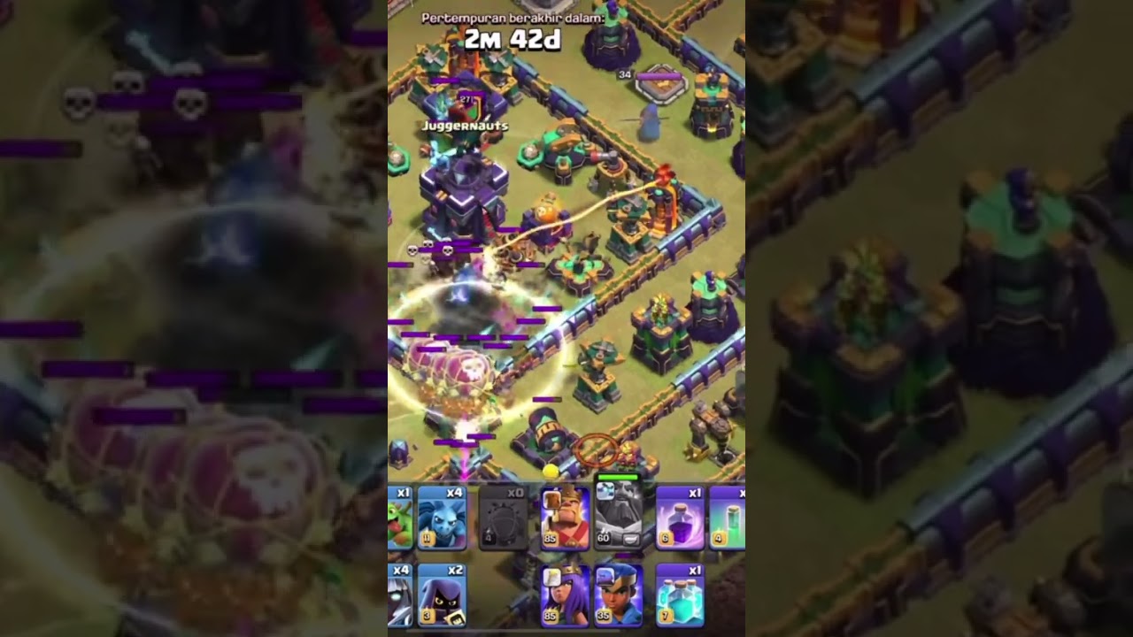 Cara hadapi spell tower racun #legend #th15 #liveattack #clashofclans #superarcher #electrotitan