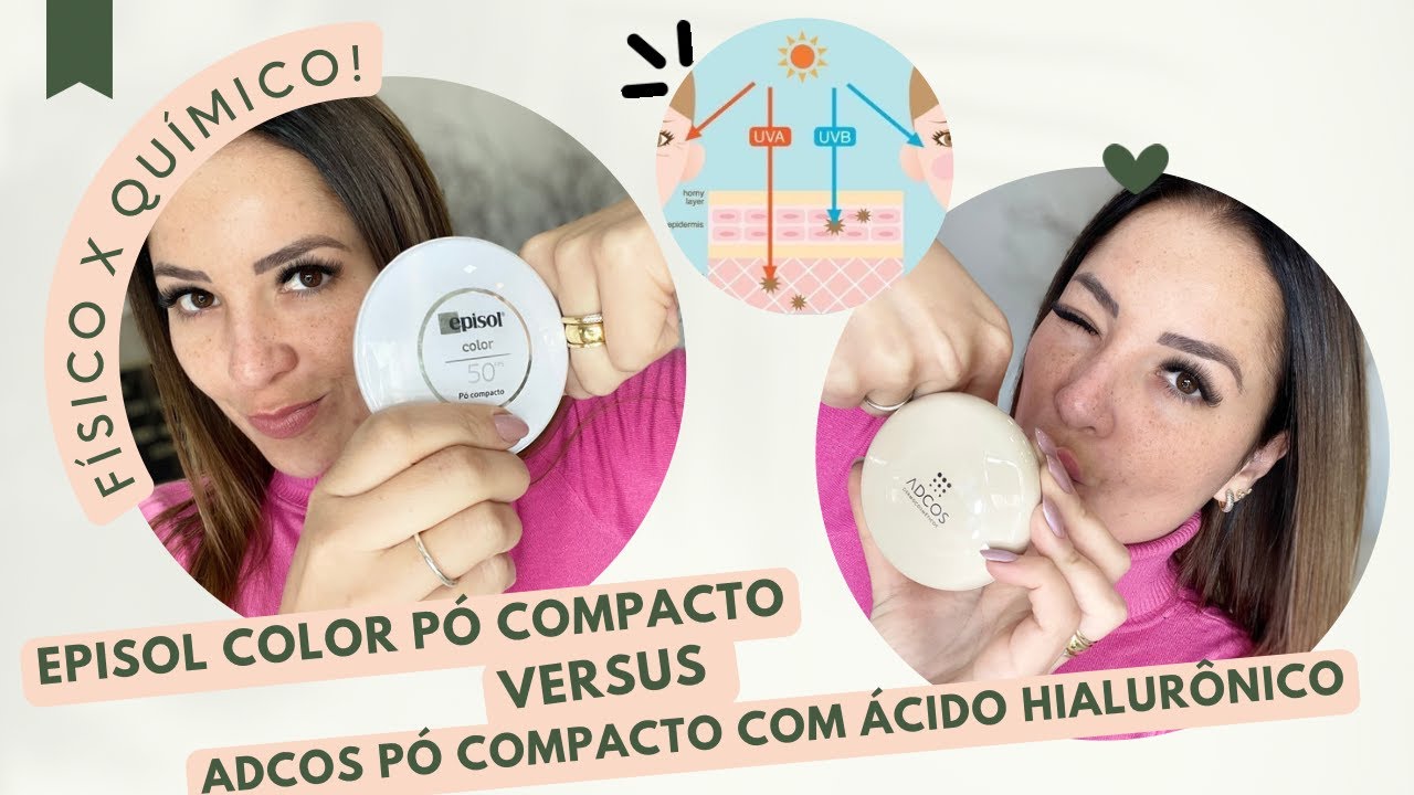 EPISOL COLOR X ADCOS COM ÁCIDO HIALURÔNICO Pó Compacto | Protetor Solar Físico e Químico