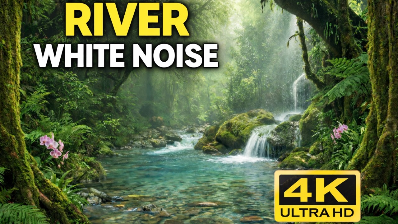 Tropical Rainforest Ambience 15 Hours 🌴 Waterfall & River Sounds for Stress Relief