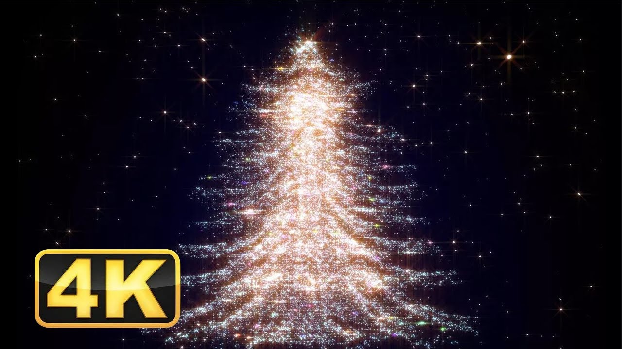 🎄4K Sparkling Abstract Christmas Tree | UHD Holiday Ambience with Falling Snow and Christmas Music